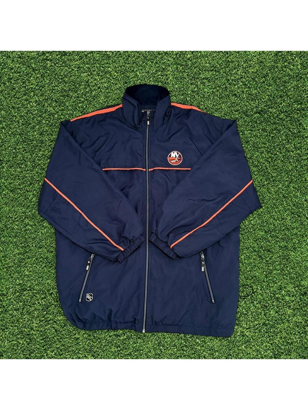 Vintage CCM New York Islanders Blue Orange Windbreaker Jacket XL